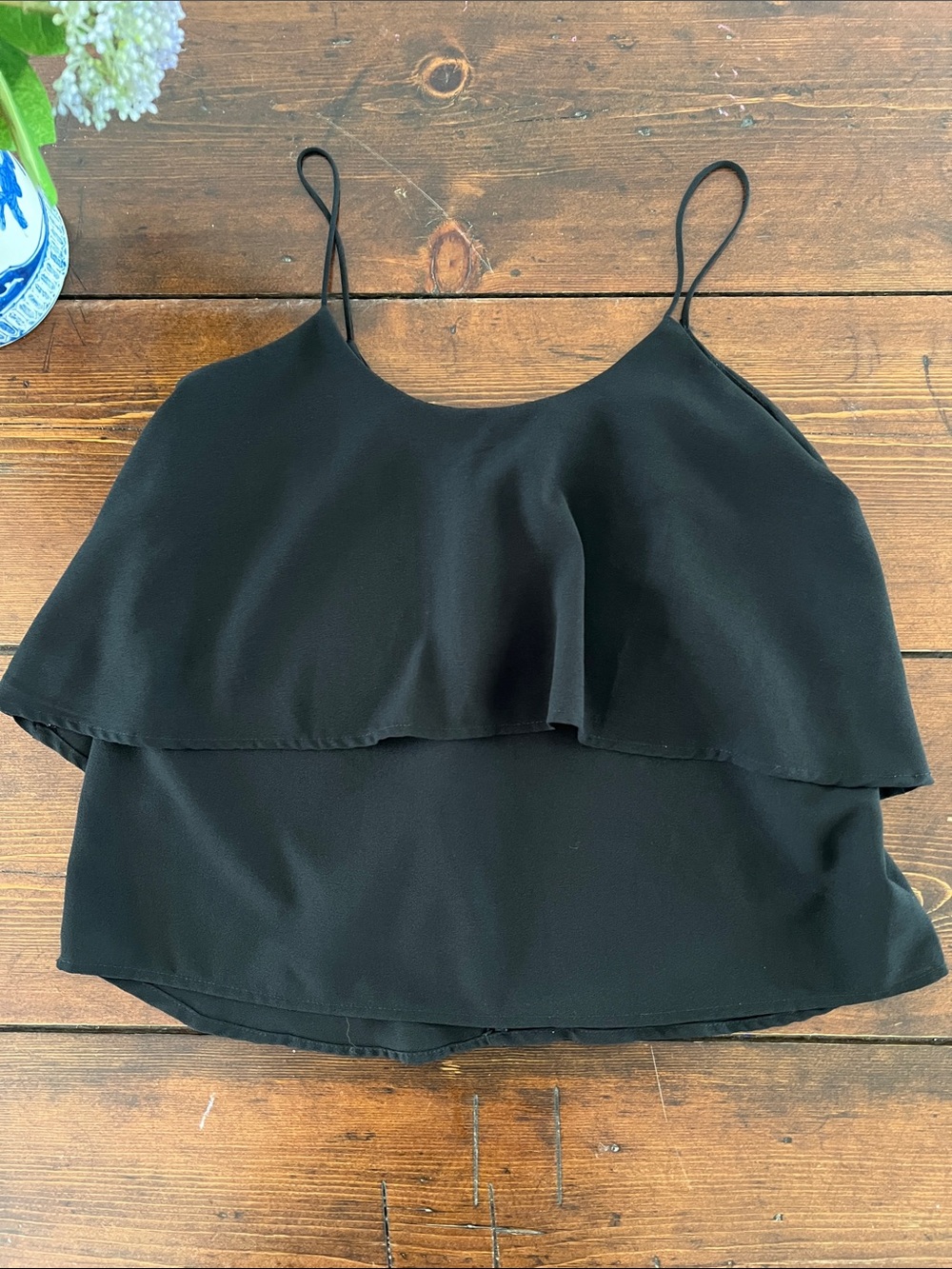Paper Crane Black Layered Spaghetti Strap Camisole